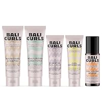 BALI CURLS Curl Travel Kit 5er Set – Reisegrößen für definierte, gesunde Locken – Shampoo, Conditioner, Curl Cream, Defining Gel & Foam – Kompaktes Pflegeset für Reisen, Gym & unterwegs