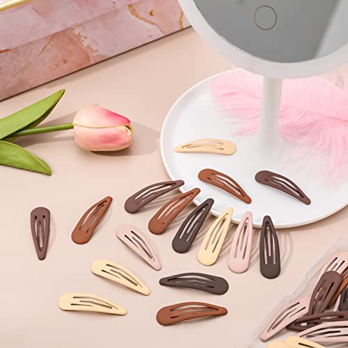 Foto von FANTESI 30 Stück Haarspangen Mädchen, 5cm Kinderhaarspange Haarspange Hair Clip mit Box Snap Haarspangen für Mädchen Kinder, Mehrfarbig