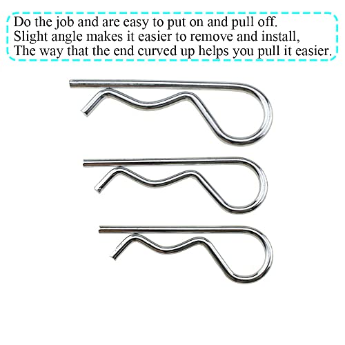 Hao Pro 3 Sizes R Clips Better Grip Hold Tight Pull Easier Convenient Adjusting Quality Carbon Steel Good Tension Hitch Pin Hair Pins Spring Fastener 9 Pieces For Lock System Rc Toy Farm Mower #TOP2