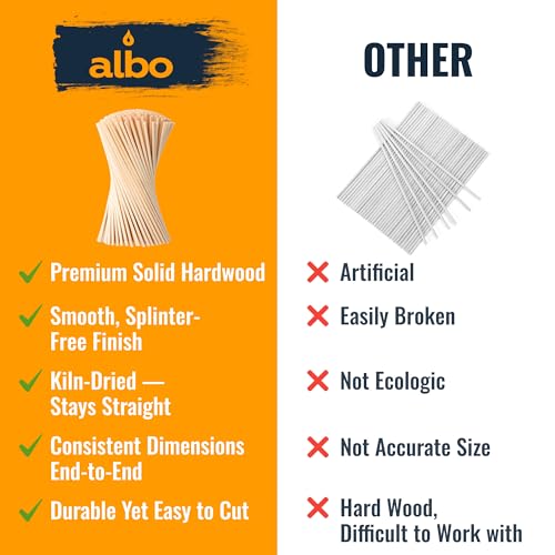 ALBO Wooden Dowel Rods 25 PCS 5/16\" x 12\" Inch Round Wood Sticks for Crafts, DIY Projects and Macrame Hardwood Assorted Bouquet Sticks Cake Dowels for Tiered Cakes - Thumbnail 4