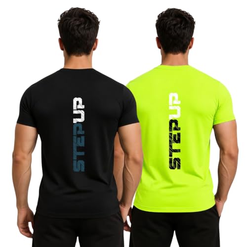 Image of 3Colors Men's Active Polyester T-Shirt | Quick Dry Gym Workout Tee | Stretch Sports Round Neck Running T-Shirt-STEPUP LINE