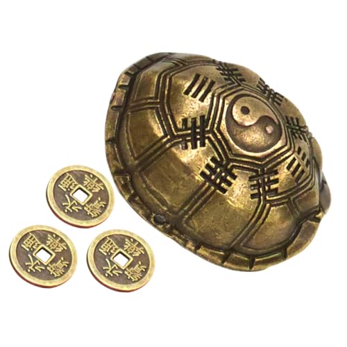 Ipetboom Decorativo in Lega di Zinco con per Divinazione Figurina Testuggine Portafortuna Vintage Accessorio Feng Shui per Ufficio e Casa Gioco Tradizionale di Predizione della Fortuna