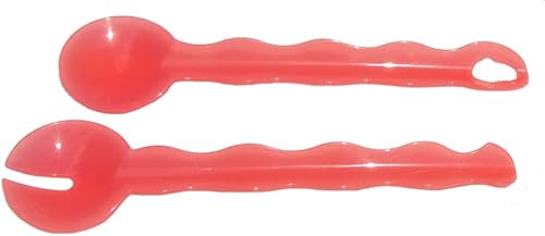 Miniatura 3 de Tupperware Impressions - Juego de pinzas para servir ensaladas, cucharas entrelazadas, color rojo sandía