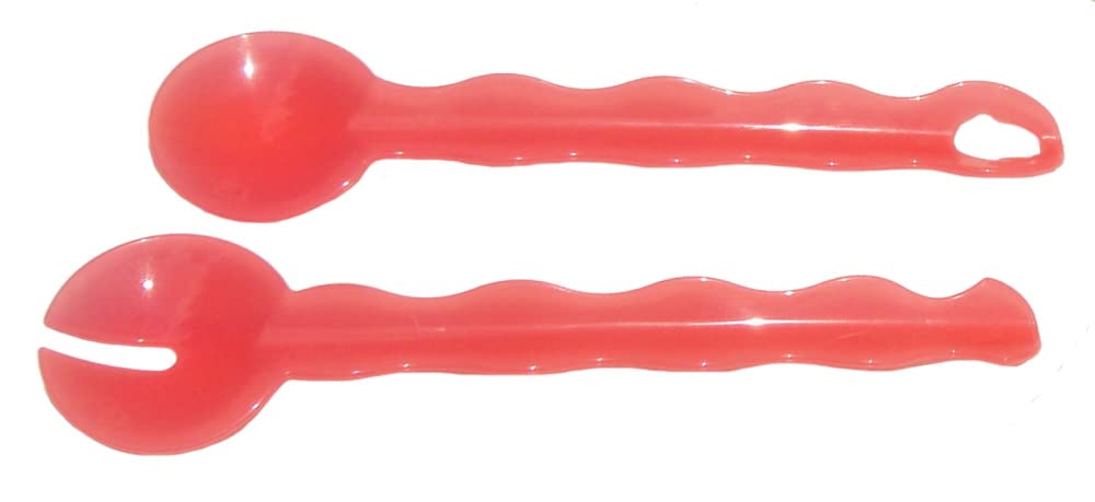 Tupperware Impressions Salatbesteck Zange ineinandergreifende Löffel Wassermelone Rot