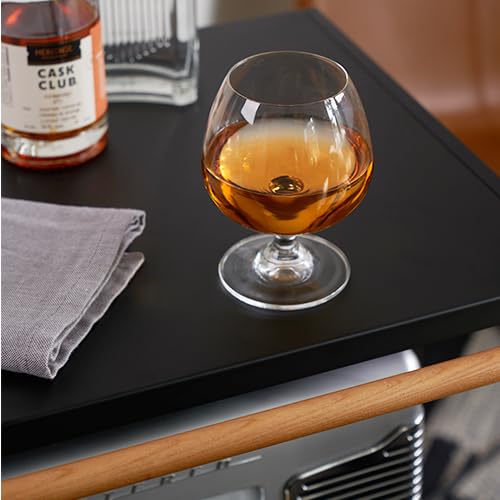 Image of True Brandy Bourbon Whiskey Cognac Scotch Drinking Glasses, Superb Lead-Free Crystal Snifter Glass for Cocktail Party Dishwasher Safe, 14 oz, Set of 4