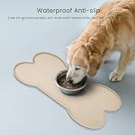 Dog Food Mat Anti-Slip Silicone Dog Bowl Mat Thicker Pet Placemat Waterproof Cat Feeder Pad with Raised Edge Puppy Kitten Feeding Mats Suitable Small Medium-Sized Dogs Cats Eating Tray - Image 4