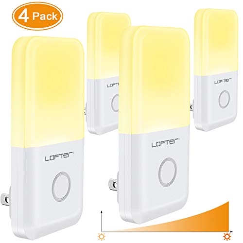 Dimmable Plug in Night Light, Slim Adjustable Brightness LED Night Lamp with Auto