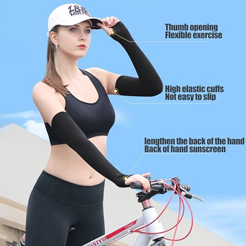 4 Pairs Arm Sleeves for Women Men, Cooling UV Sun Protection Arm Sleeves For Outdoor Activities4