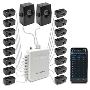 Smart Home Energy Monitor with 16 50A Circuit Level Sensors, Measure Power Usage in Real-Time, History with App (16 50A Circuit Level Sensors) – Compatible with Home Assistant