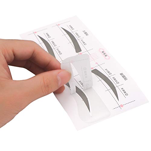 GOETOR 128 PCS Eyebrow Stencil 4 Styles Eyebrow Shaping Stickers Adjustable Eyebrow Grooming Template DIY Brows Guide Makeup Tool