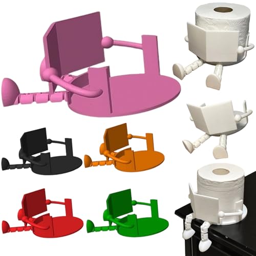 読書トイレットペーパーホルダー 読書トイレットペーパー収納ラック 自立 面白い 可愛い ティッシュロールオーガナイザー かわいい 楽しい ペーパーディスペンサー 取り付け簡単 リビングルーム キッチン 洗面所 バスルームアクセサリー 贈り物にも最適 (ピンク) [並行輸入品]