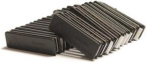 NameTagCountry Custom Name Tag/ID Badge Holder Personalized Employee | Magnetic Strong Fastener with Adhesive Back - 25 Pack (Black)