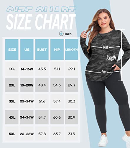 COOTRY Plus Size Workout Tops for Women Long Sleeve Shirts Breathable Dry Fit Athletic Gym Yoga Clothes3