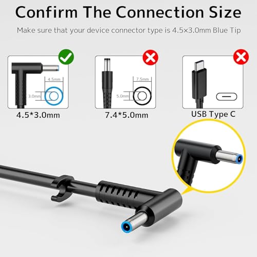 Image of 230W Laptop Charger for HP Omen 17 16 15,Victus by HP Gaming Laptop 16,ZBook Fury 16 G8 G9 G10 11.8A AC Adapter Connector Size: 4.5mm*3.0mm
