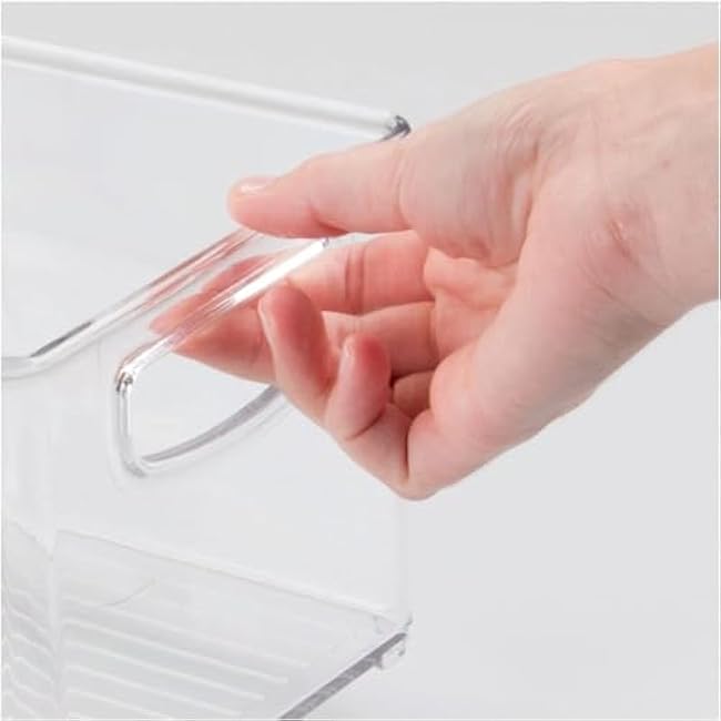 Kitchen Organizer, Fruit and vegetables Clear Plastic Bins For Fridge, Freezer, Kitchen Cabinet, Pantry Organization, BPA Free Fridge Organizer, 10x6x5.3, 5PCS