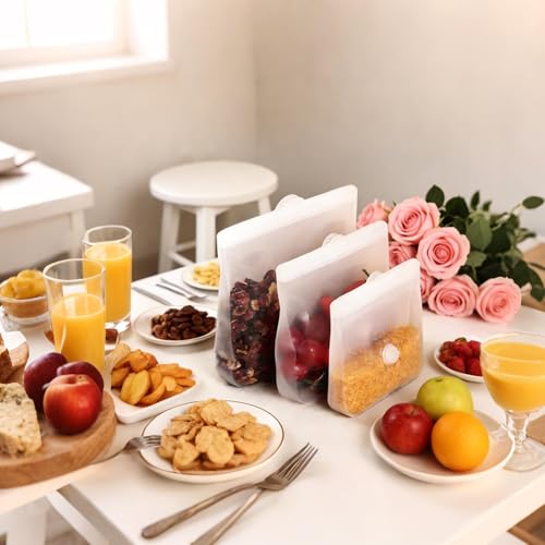 Bolsas de comida reutilizables de silicona para conservar queso y fruta sin resecarse 7