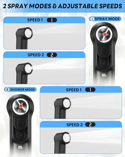 Bidé portátil recargable eléctrico para viaje con batería de 1600mAh, tanque de 2.5L, modos de rociado dual (chorro/ducha), bidé impermeable IPX6 personal para hogar y baño miniatura 3