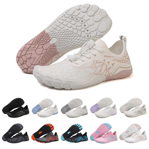 HF Stride Shoes Women Slip On Walking Sneakers HF Stride Barefoot Shoes Women Wide Toe Box Sneakers Healthy & Non-Slip Barefoot ShoesWomen Unisex Lightweight Hiking Footwear Men B-Pink