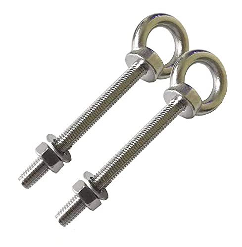Aivoof AVDHLSM8X80-02 Stainless Steel Eye Bolts, 2 Pack M8 Shoulder Eye Bolt 3.15 Inch Heavy Duty Eyebolts Screws In Eye Hooks cover