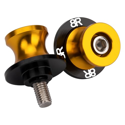 MotHeartCNC M8 Paddock-Ständer Bobbins für GSX-8R 2023-2024 Motorrad Bobbins Spulen für den Paddock-Ständer m8 Motorrad Bobbins gsx-8r Zubehör (Gold)