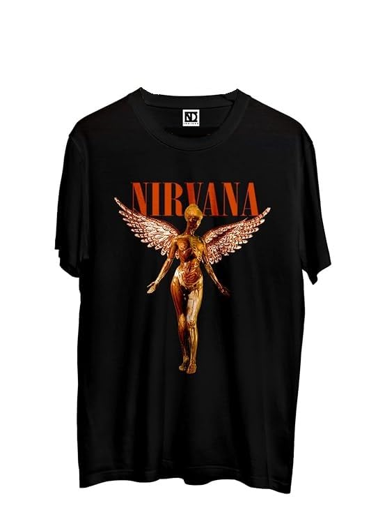 INDISSHUnisex Regular Fit Pure Cotton Round Neck Nirvana Graphic Printed T-Shirt| Regular & Casual Wear Half-Sleeves Tshirts