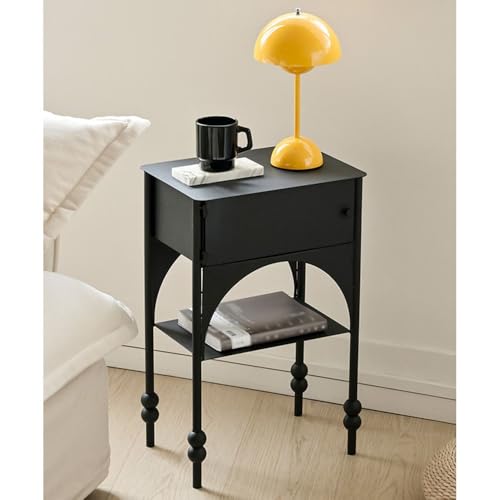 Table d'appoint de canapé rétro noire idéale pour optimiser les petits espaces