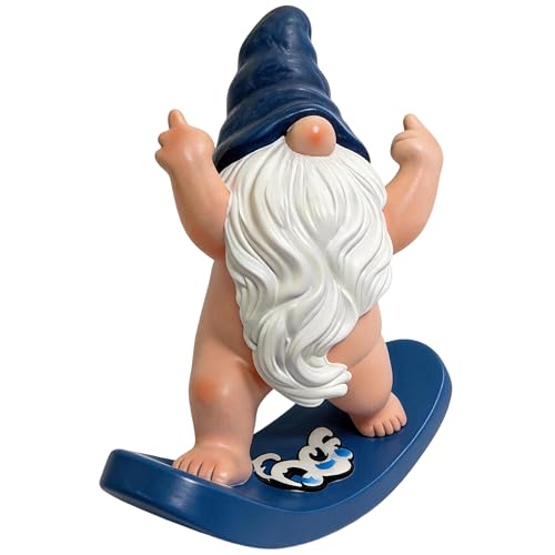 Surfing Summer Gnomes Funny Garden Decor, Two-Birds Gesture Gnome Statues