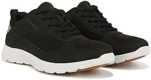 Vionic Women's Brisk Lumina Leisure Sneaker- Black Metallic Synthetic 9 Medium | Image 1