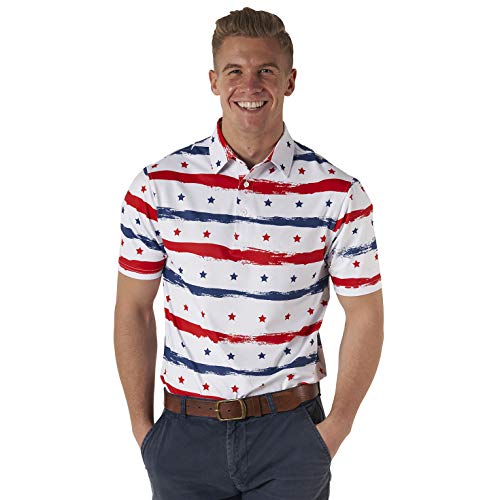 Royal & Awesome Stars And Stripes American Flag Shirts For Men, Usa Shirts For Men, Patriotic Golf Shirts For Men, Usa Golf Polo, Fourth Of July Shirts For Men #TOP2