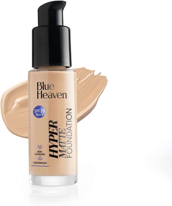 Hyper Matte Foundation for Face Makeup with SPF 25 PA++, Matte Finish, Light Weight Formula, Medium Coverage for All types of Skin, Cream 301-Honey, 30ml