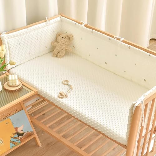LYMLYB 1 Pieza Nido Cuna para bebé,Suave,Borde Cuna Fibra poliéster, protección Bordes,Protector Cuna para bebé,Borde Cuna,Protector Cama,Cuna Transpirable para bebé NES,I,94.5x11.0inches