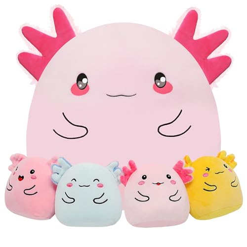 Axolotl Plush with 4 Babies Inside – 13 Inch Mommy Axolotl Plush