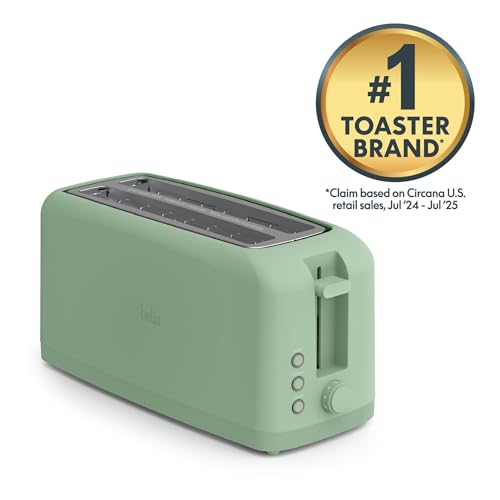 bella Fits-Anywhere™ Slim Toaster, 4 Slice Extra Long & Wide Slot, Seaglass - Image 4
