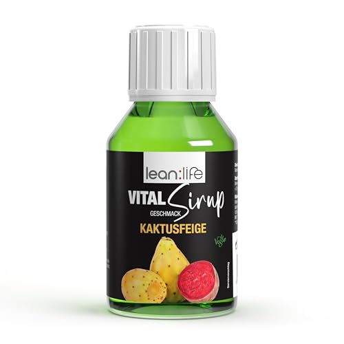 Lean:Life – Vital Sirup 100 ml - Kaktus Feige Sirup - Getränkesirup zuckerfrei – mit Vitamin B12, B6, C, L Carnitin und Biotin Lean:Life – Vital Sirup 100 ml - Kaktus Feige Sirup - Getränkesirup zuckerfrei – mit Vitamin B12, B6, C, L Carnitin und Biotin