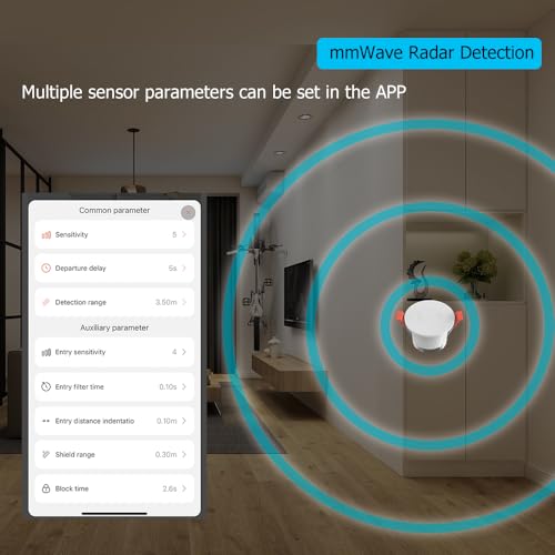 Wenzhiiot Presence Sensor, Wenzhiiot Smart Motion Sensor Zigbee 5.8 Ghz Radar Mmwave Presence Sensor Movement Body Motion Detection For Lighting 110/220V Wireless Switch Celling Mount Tuya Smart Life Home thumb #5
