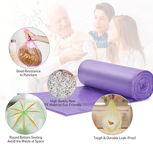 ToVii Small Bin Bags 5L Bin Liners ,150 Counts Small Colorful Pedal Bin Liners,1.2 Gallon Garbage Bags for kitchen,Office,Bathroom ,fit 5-10 ltr,5 Color (40x45cm)