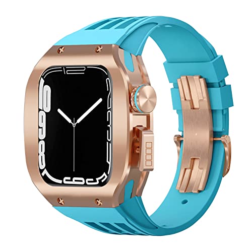 Mod kit Apple Watch 45mm bracelet fluororubbre boîtier titane