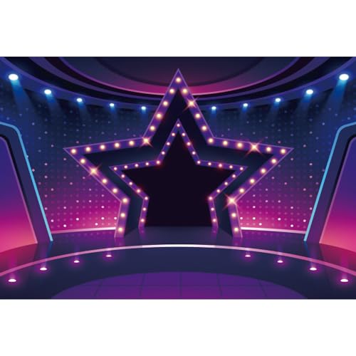 Show Stage Backdrop 10x8ft Fabric Talk Show Background Rockstar Theme Concert Party Decor Music Band Show Backdrops Karaoke Night Photos