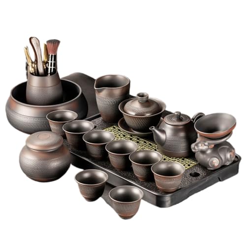Juego de té Gongfu de cerámica púrpura retro con cuchillo saltador DFSHGDF1446