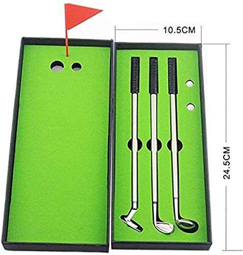 KOFULL Golf Pen Set Mini Desktop Golf Ball Pen Gift Set Accessories with Putting Green,3 Golf Clubs Pens 2 Balls for Golfer Fans Office Colleagues Golf Gifts - Thumbnail 4