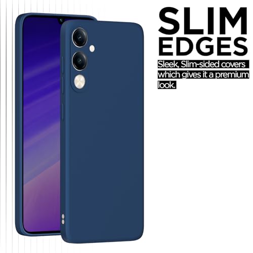 Image of Outlouders Back Cover for iQOO Z10 lite 5G / Vivo T4 lite 5G / Y19 5G / Y19e / Y04 4G / Y29s 5G | Camera Protection | Durable Soft Matte Silicone Bumper Case (Blue)
