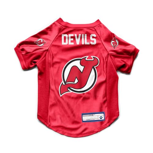 Littlearth NHL New Jersey Devils Stretch Pet Jersey, Team Color, Small