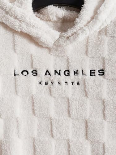 Verdusa Men's Fuzzy Pullover Hoodie Long Sleeve Letter Embroidery Hooded Sweatshirt3