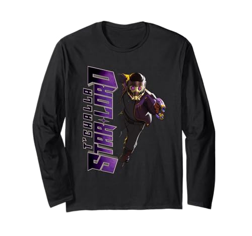 Marvel What If T'Challa Star-Lord T-Shirt Manche Longue pour Soirée Geek