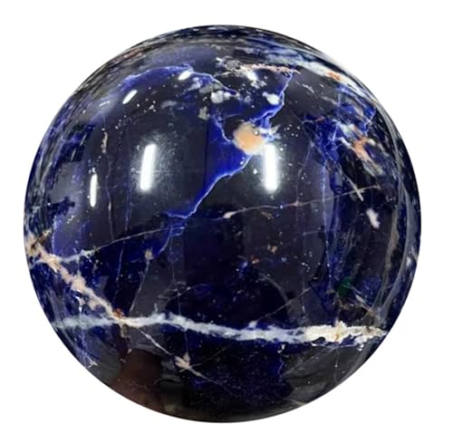 Sphère de sodalite bleue contre le stress, décoration naturelle pour votre bureau