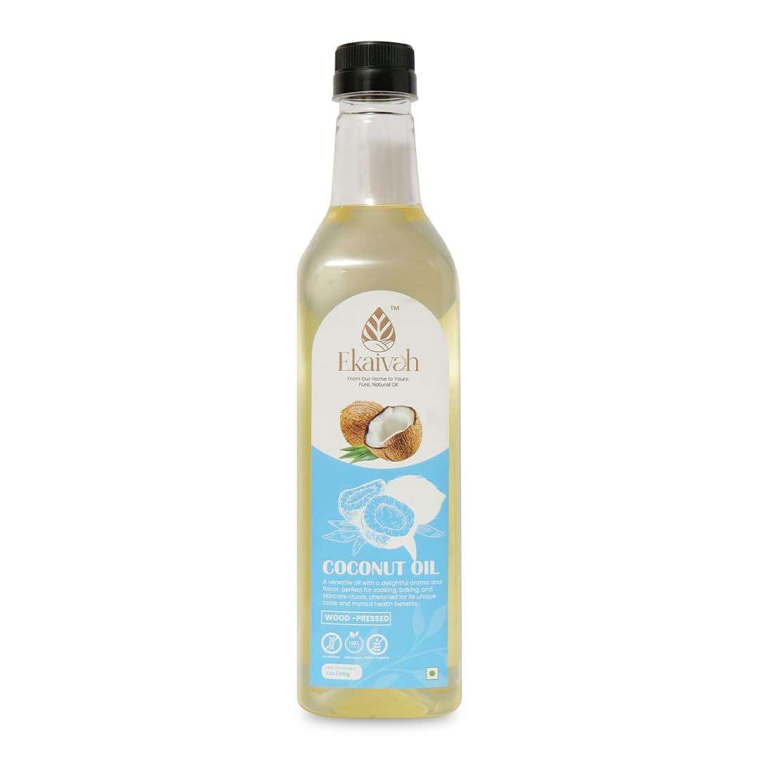 Ekaivah – Coconut Oil 1 litre (Organic Coconut Oil) for Cooking, Massage & Hair | Single Filtered & Unrefined | Certified Organic | 100% Cold Pressed (1 litre, Pet Bottle) (B0DCK8M21S) Amazon Price History, Amazon Price Tracker
