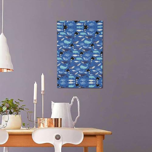 Peinture baleine solution décoration murale simple et moderne - 5