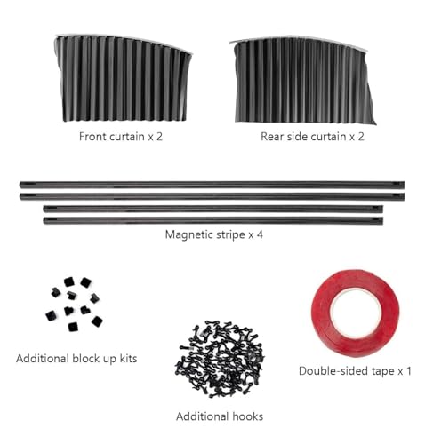 Image of MIEMPIRE 4 pcs Car Curtain Magnetic Window Cover Set for Side and Rear Glass | Removable Privacy Shade with Smooth Sliding Design for Car Interior Comfort