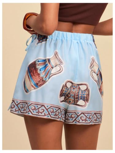 Image of SweatyRocks Women's Boho Mini Skirts Floral Shorts Tie Side Wrap Skorts