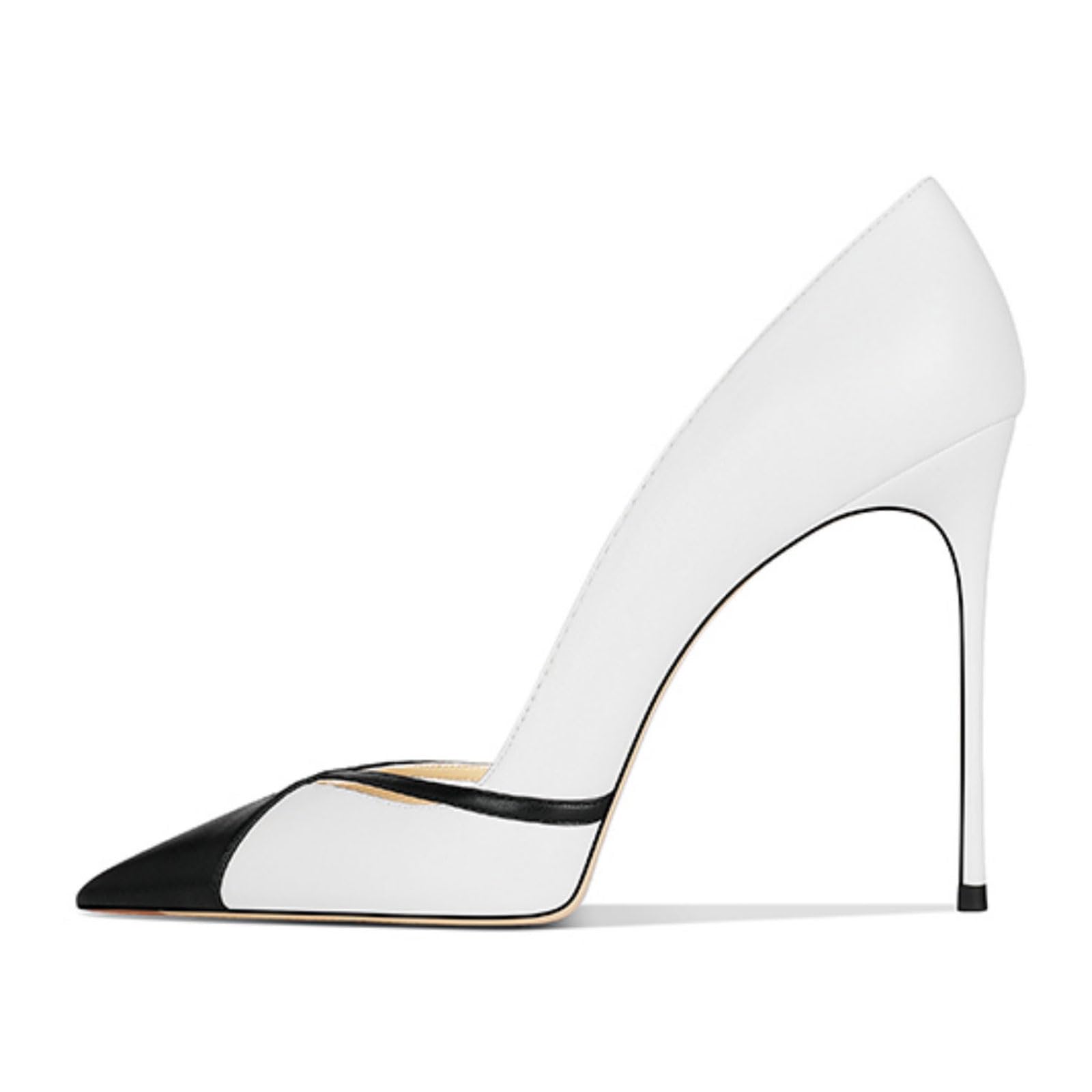 Tacchi Alti High Heels Donna Ritaglio Punta Chiusa Stiletto Slip On Porm Partito Abito Sposa Ufficio Scarpe 12cm
